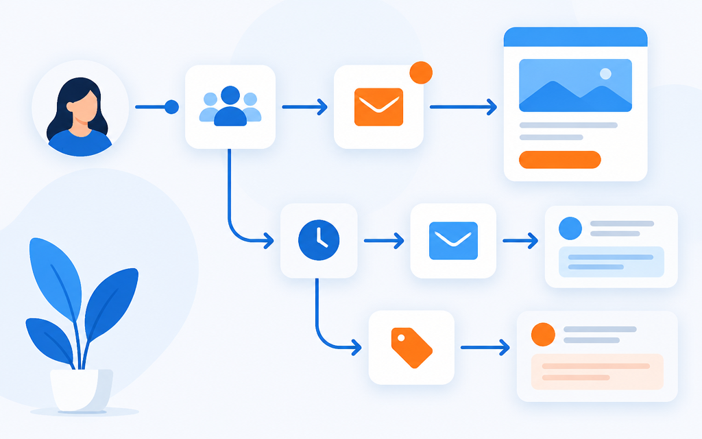 Diagram of automated follow-up steps